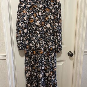 Floral Print Long Sleeve Dress